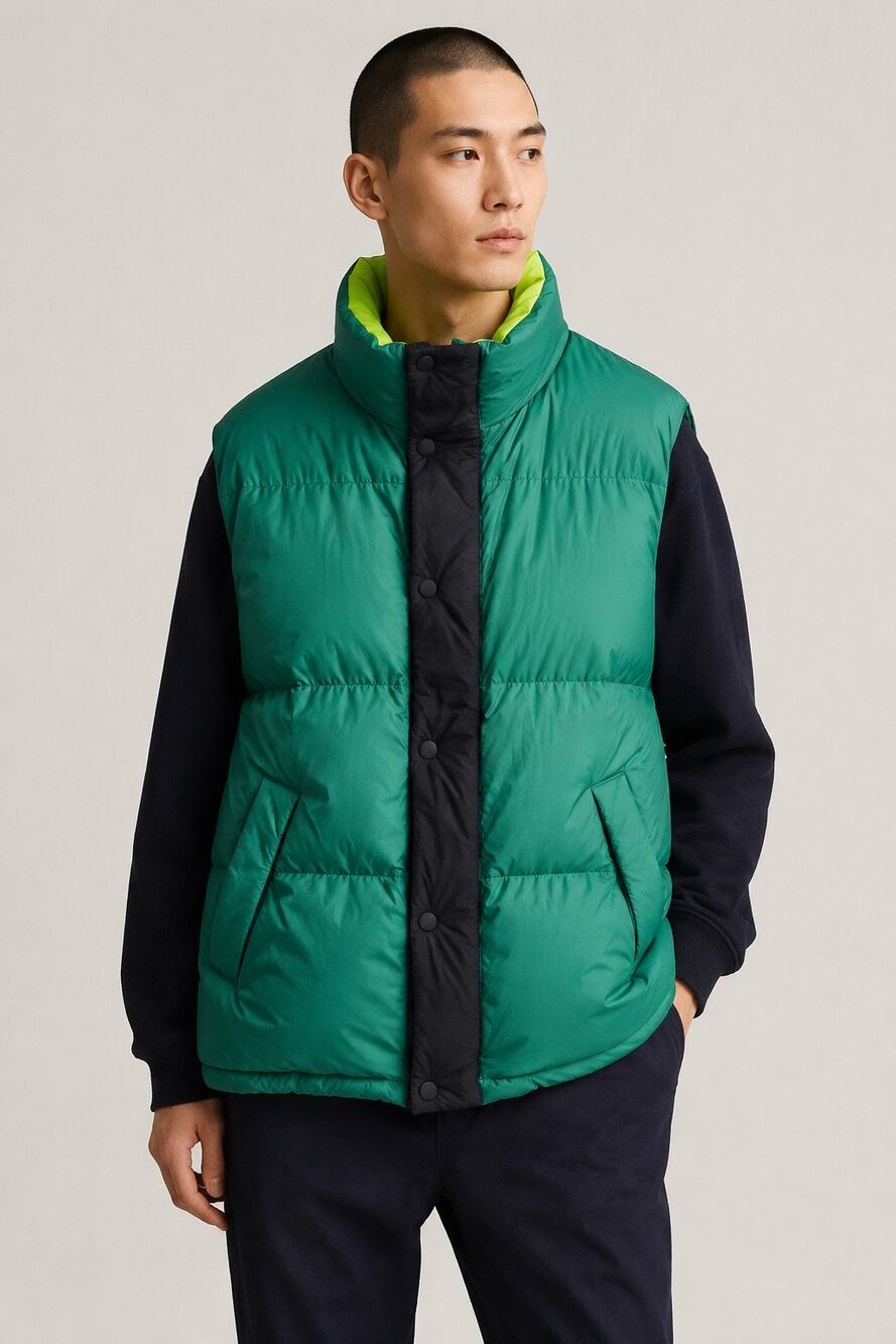 UNIQLO x MARNI Down Oversized Vest Green Neon Yellow FW22 Size L